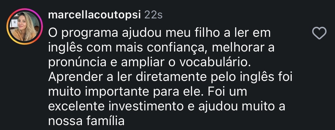 Comentário de Marcella Couto no Instagram